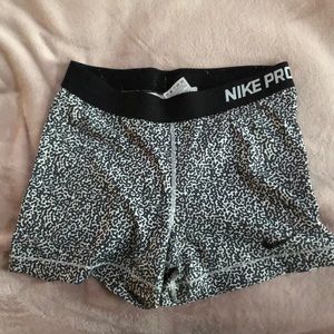 black and white speckled Nike Pro spandex